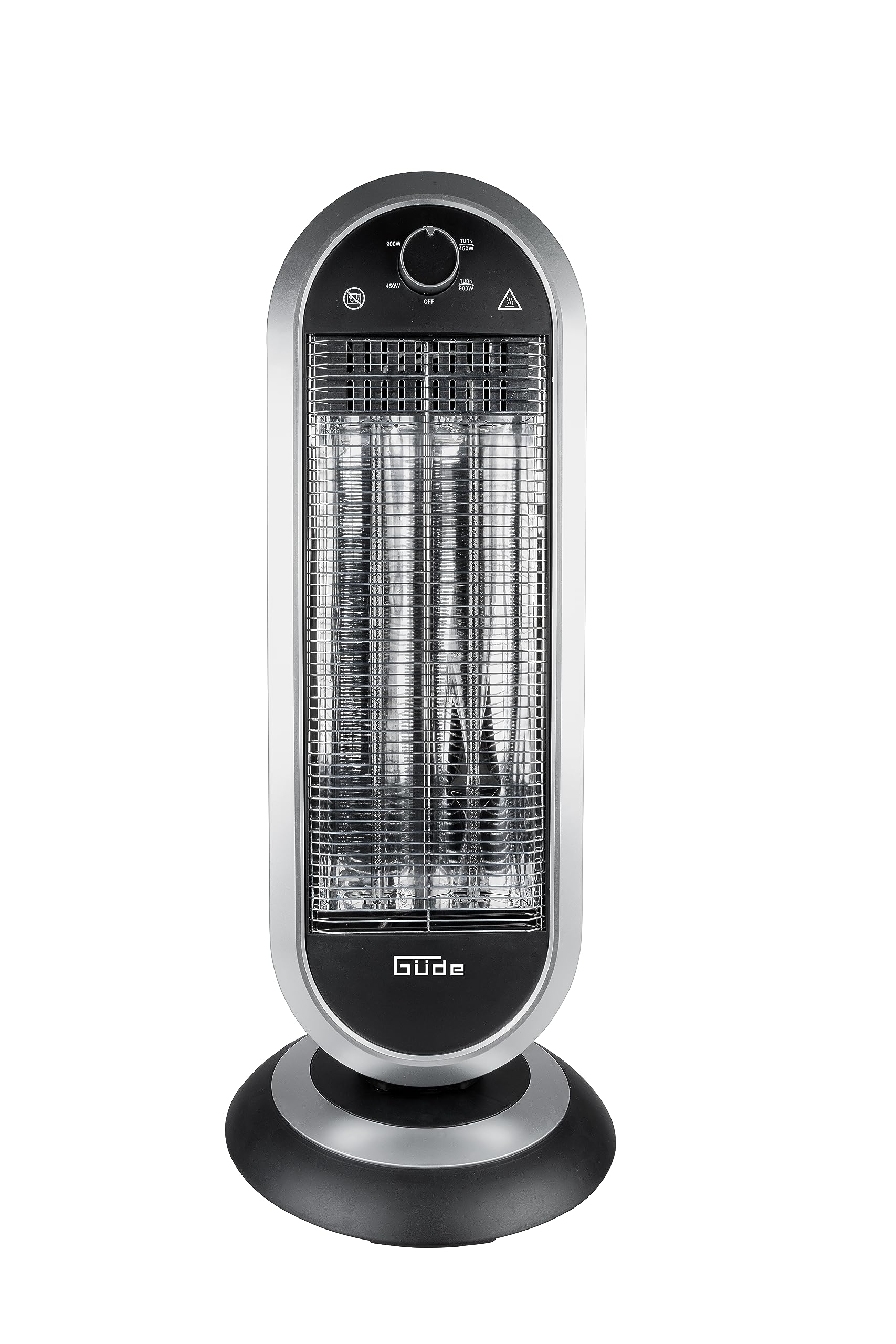 Güde Stufa a infrarossi GIH 900 (900 W di potenza di riscaldamento, 2 livelli di riscaldamento (450/900 W) con o senza oscillazione, 20 m³ max. capacità di riscaldamento ambiente, elementi riscaldanti