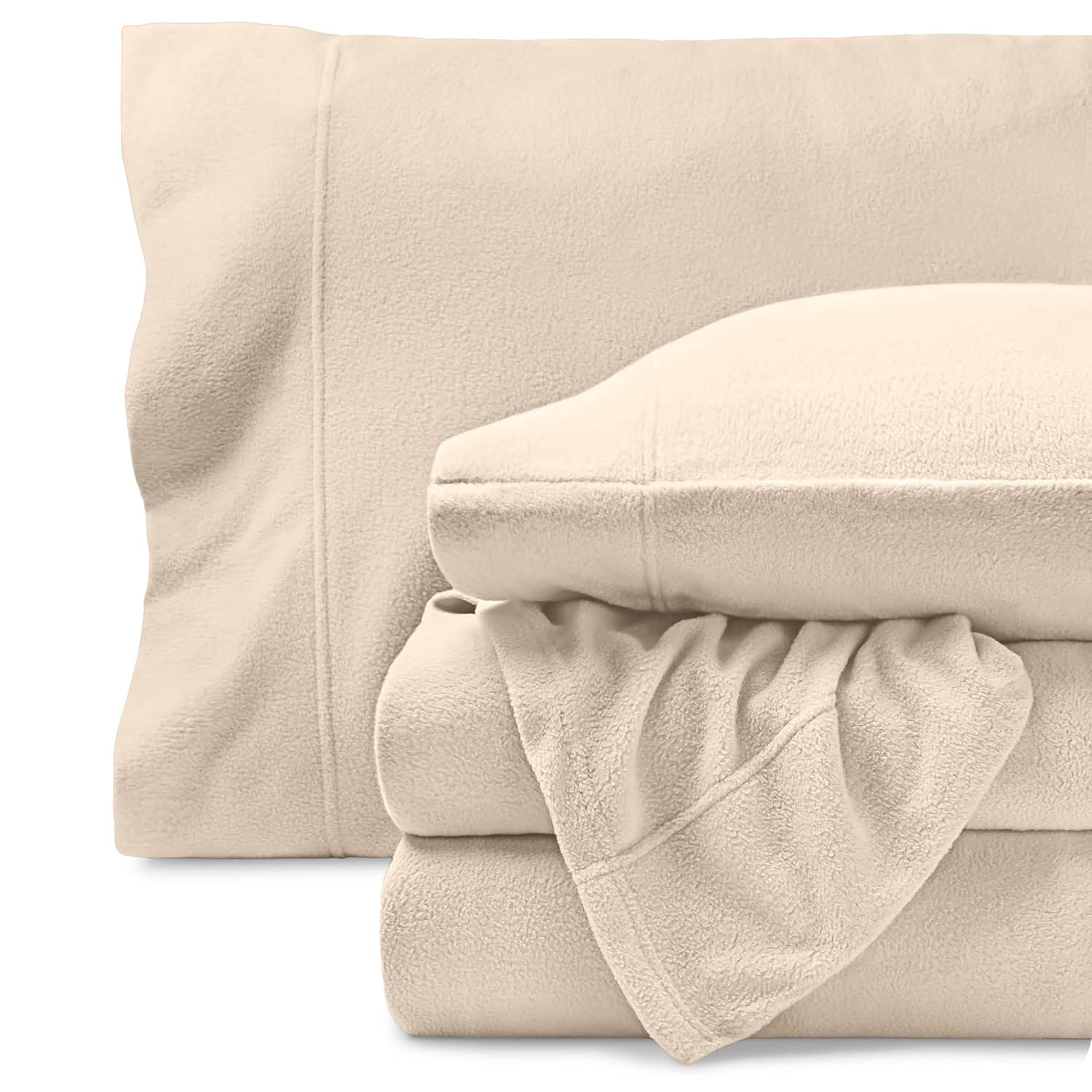 Bare Home Super Soft Fleece Sheet Set - Split King Size - Extra Plush Polar Fleece No-Pilling Bed