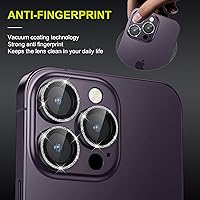 Vista 4 de WSKEN Protector de lente de cámara para iPhone 14 ProiPhone 14 Pro Max, modo de disparo nocturno Protector de pantalla de vidrio templado HD