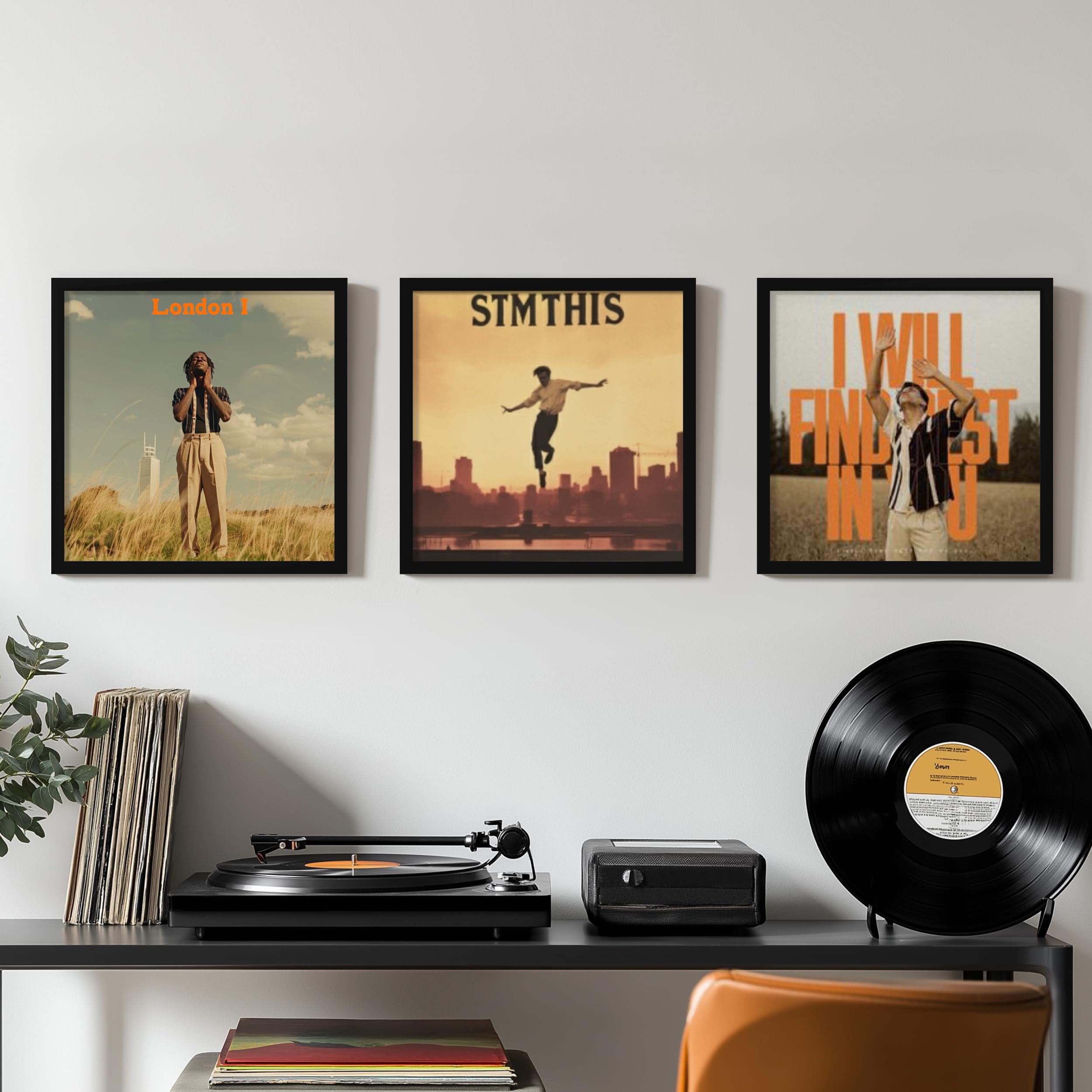 eletecpro Cornici per dischi da 12,5 x 12,5, robuste e leggere, in PVC, realizzate per esporre dischi in vinile, decorazione classica da parete, facile da appendere, adatta a copertine LP da 30 x 30