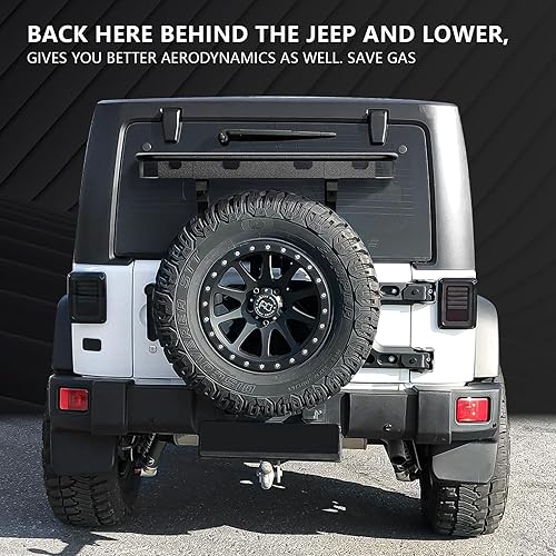 Miniatura 7 de Cesta de carga trasera para Jeep Wrangler JK en portón trasero de equipo original compatible con Jeep Wrangler JK y JKU Unlimited 2007-2018 de 24