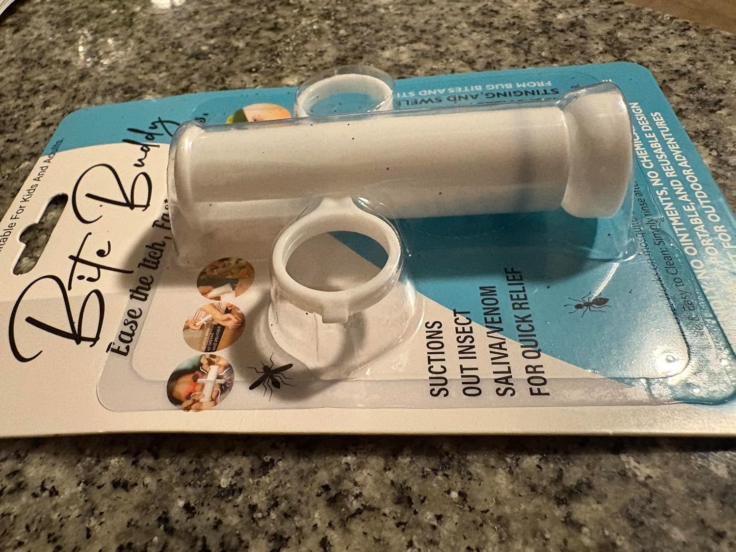 Suction Tool – Natural Bug Bite Relief for Mosquito Bites, Bee & Wasp Stings – Chemical-Free Insect Bite Suction Device – Fast Itch & Irritation Relief – White (Single)