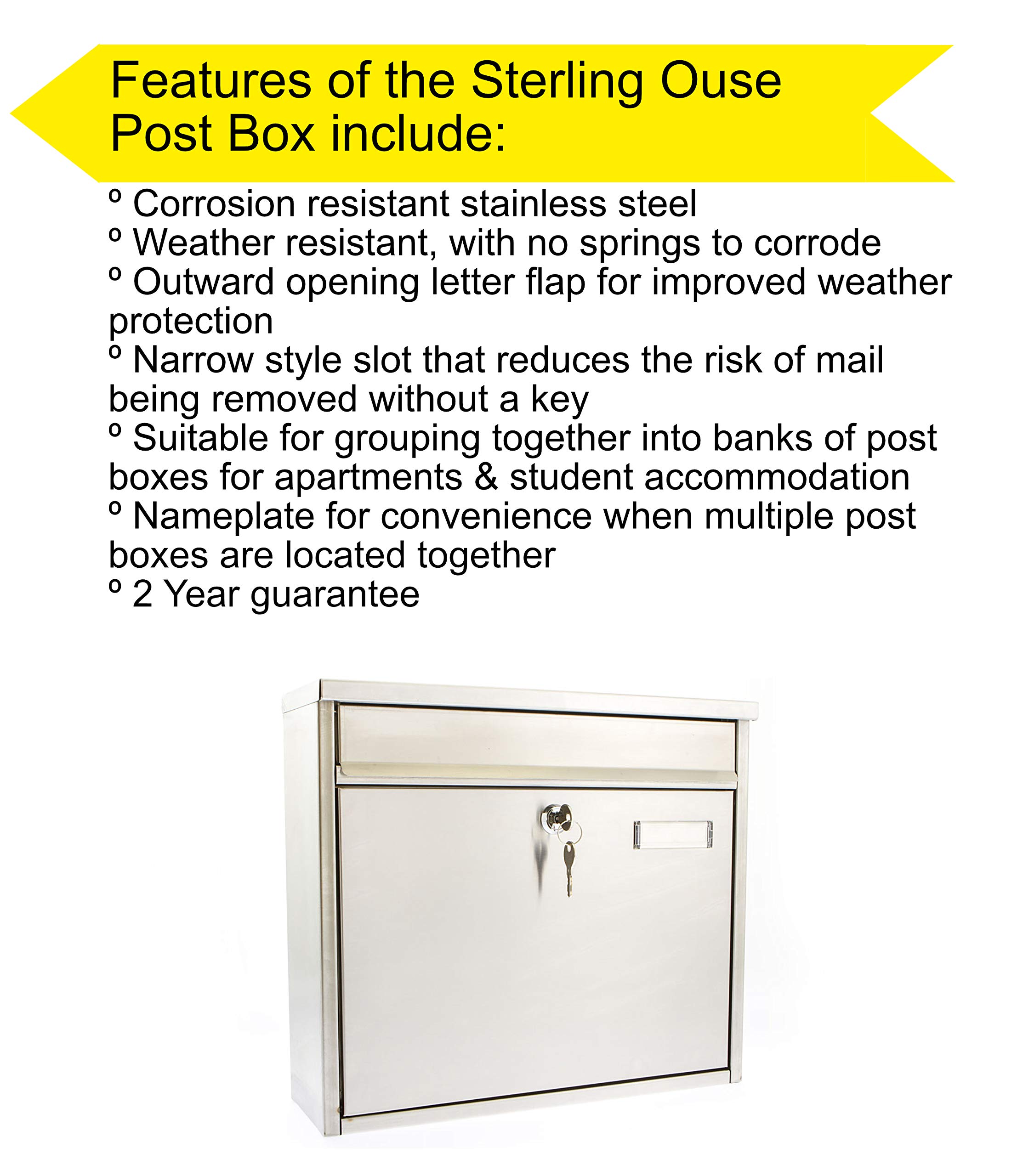 G2 trading company 17-0ouse in acciaio postbox - acciaio inossidabile