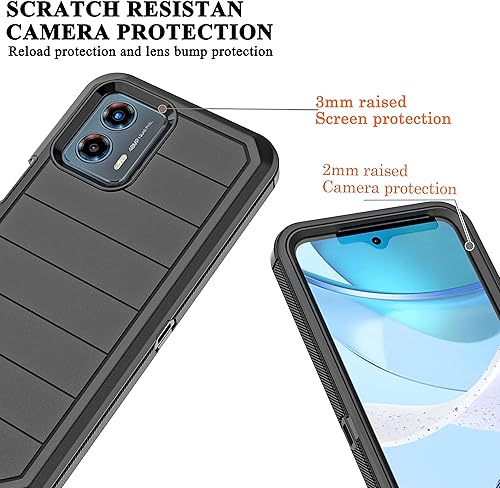 Miniatura 4 de Funda para Moto G 5G 2023 (sin protector de pantalla) con funda duradera de 3 capas a prueba de caídas, a prueba de golpes, funda de goma sólida