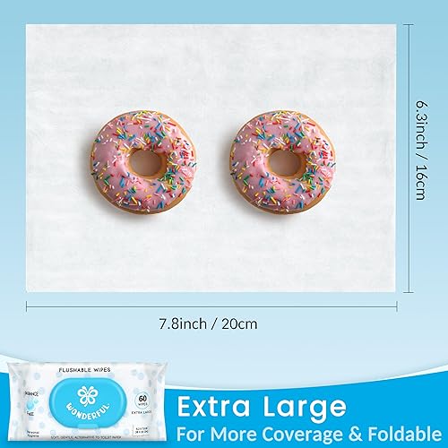 Miniatura 5 de WONDERFUL Toallitas desechables, sin perfume, 100% a base de plantas, toallitas húmedas para adultos y niños, seguras para alcantarillado, suaves