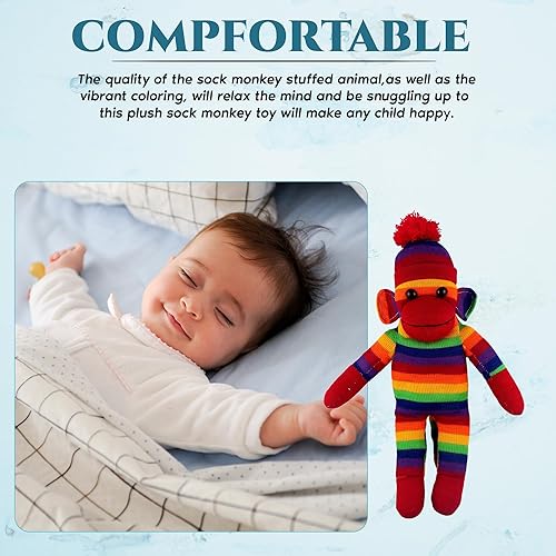 Miniatura 4 de Plushland Adorable mono calcetín, el original juguete de peluche tradicional de punto a mano para niños, bebés, adolescentes, niñas y niños, muñeca