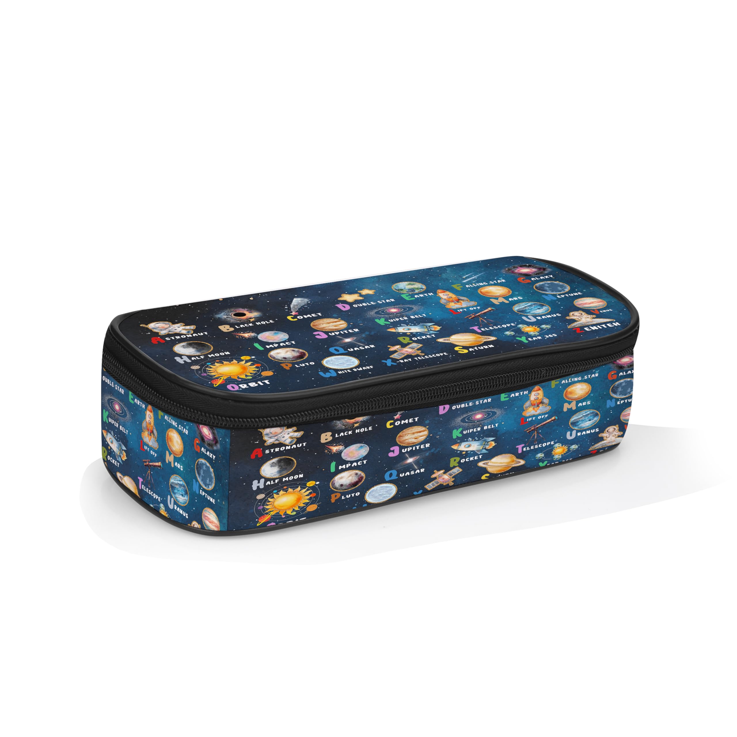 Estuche para lápices espacial, caja de lápices de astronauta para niños, bolsa de bolígrafo Galaxy de gran capacidad con compartimentos con cremallera para la escuela y la oficina