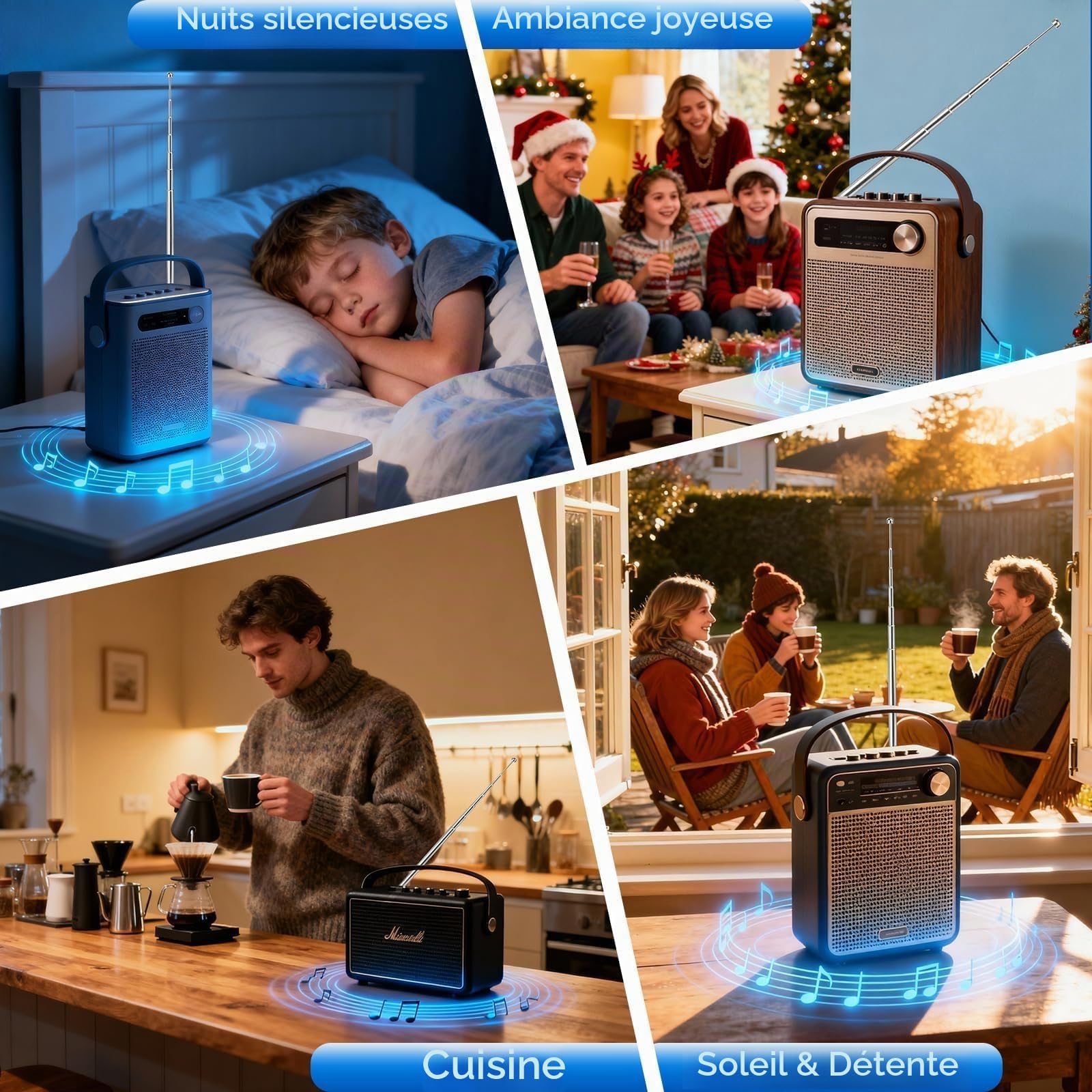 Bingfu Antenne Télescopique Radio FM Dab Portable Interieur 74 cm 7 Sections Antenne Remplacement pour pour Radio Transistor Poste Portable Tuner Chaîne HiFi Récepteur AV Home Cinéma Audio CD,2 Paquet