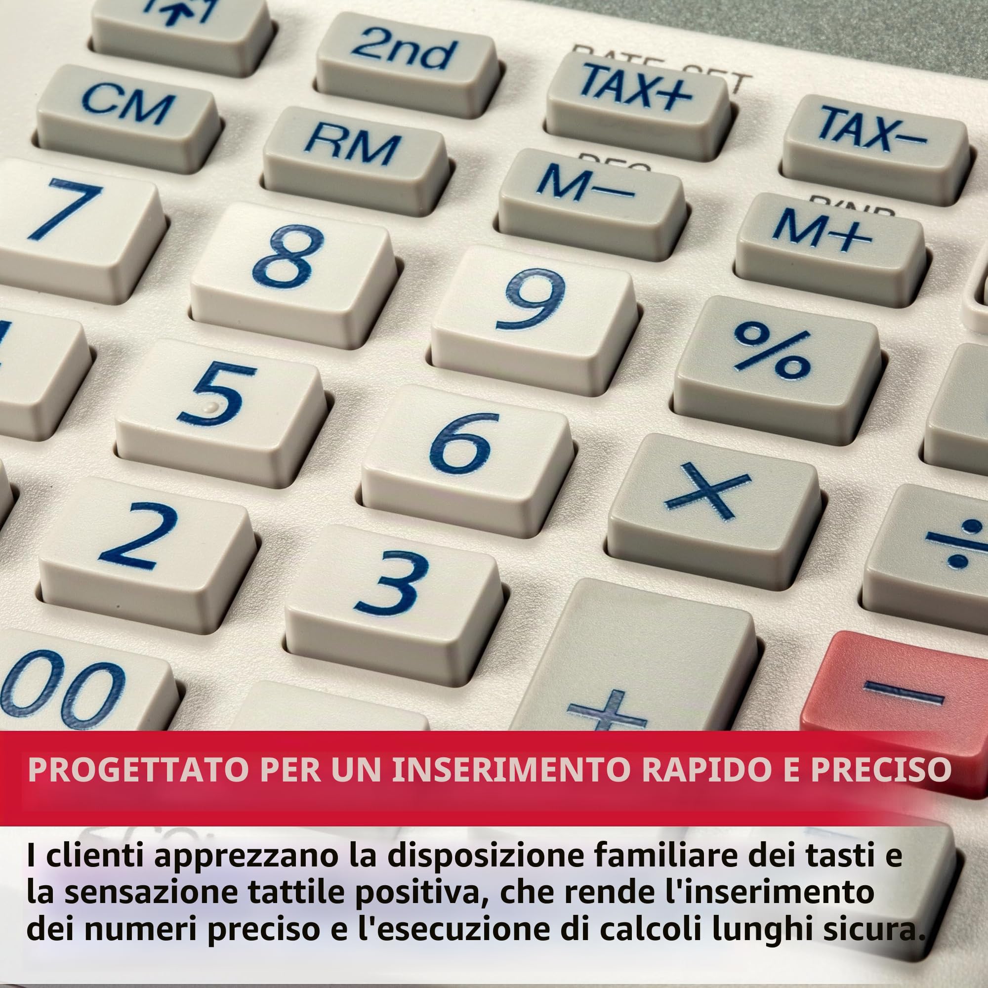 Sharp EL-1611V - Mini calcolatrice da tavolo grigio con display LCD a 12 cifre colori in stampa nero e rosso