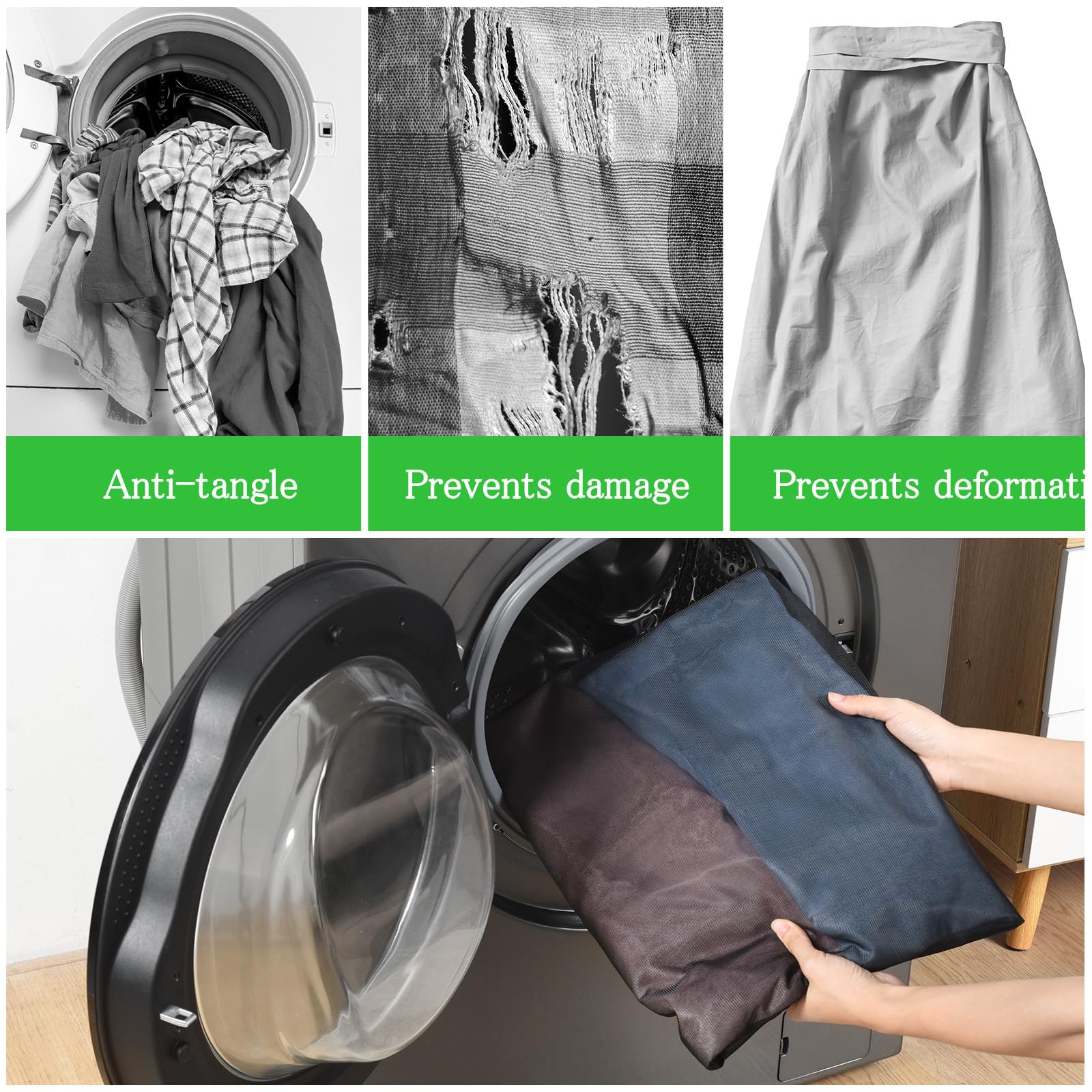 OTraki Bolsa Lavadora Malla 2 Piezas Bolsa Lavadora Ropa Interior con Cierres Reutilizables Malla Fina Bolsas Lavadora Ropa Delicada con Cierre Zip para Camiseta Calcetines Ropa Interior 30x40cm,Negro