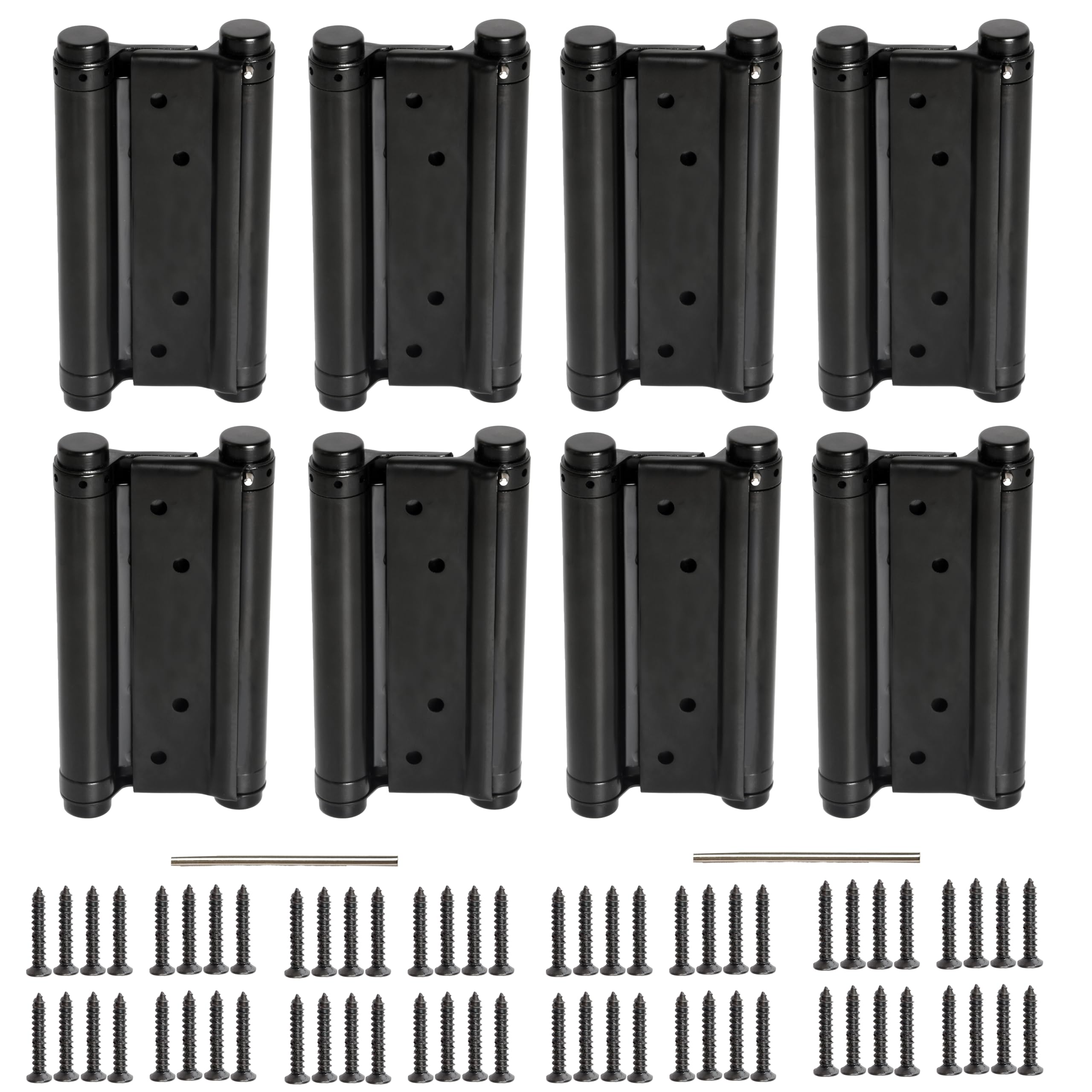 6inch Double Action Spring Hinges, Self Closing Door Hinges for Cafe Saloon Pub Swinging Doors, 201 Stainless Steel, Including Pins and Screws, 4 Pack