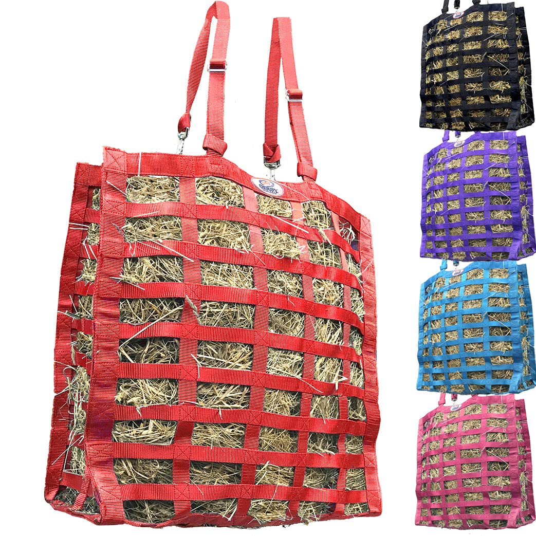 Derby Originals Supreme 4-Sided Slow Feed Hay Bag – Patented, 1-Year Warranty, 3.5" & 1.75" Openings