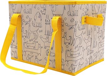 Earthwise Eco-Friendly Reusable Box Tote, Collapsible Grocery Bag with Reinforced Structure Foldable Shopping Tote for Groceries & Everyday Use (3-pack)