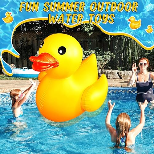Miniatura 5 de Hungdao 2 Pack Giant Inflatable Duck Float Cute Duck Pool Floats Large Blow up Duck Toy Lightweight and Portable for Adults Summer Beach Swimming