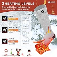 Vista 3 de SAVIOR HEAT Heated Socks for Men Women, 150℉ Fast Heating Electric Ski Socks, 7.4V 2200mAh Rechargeable Battery Powered, Carbon Fiber Toe Warmers