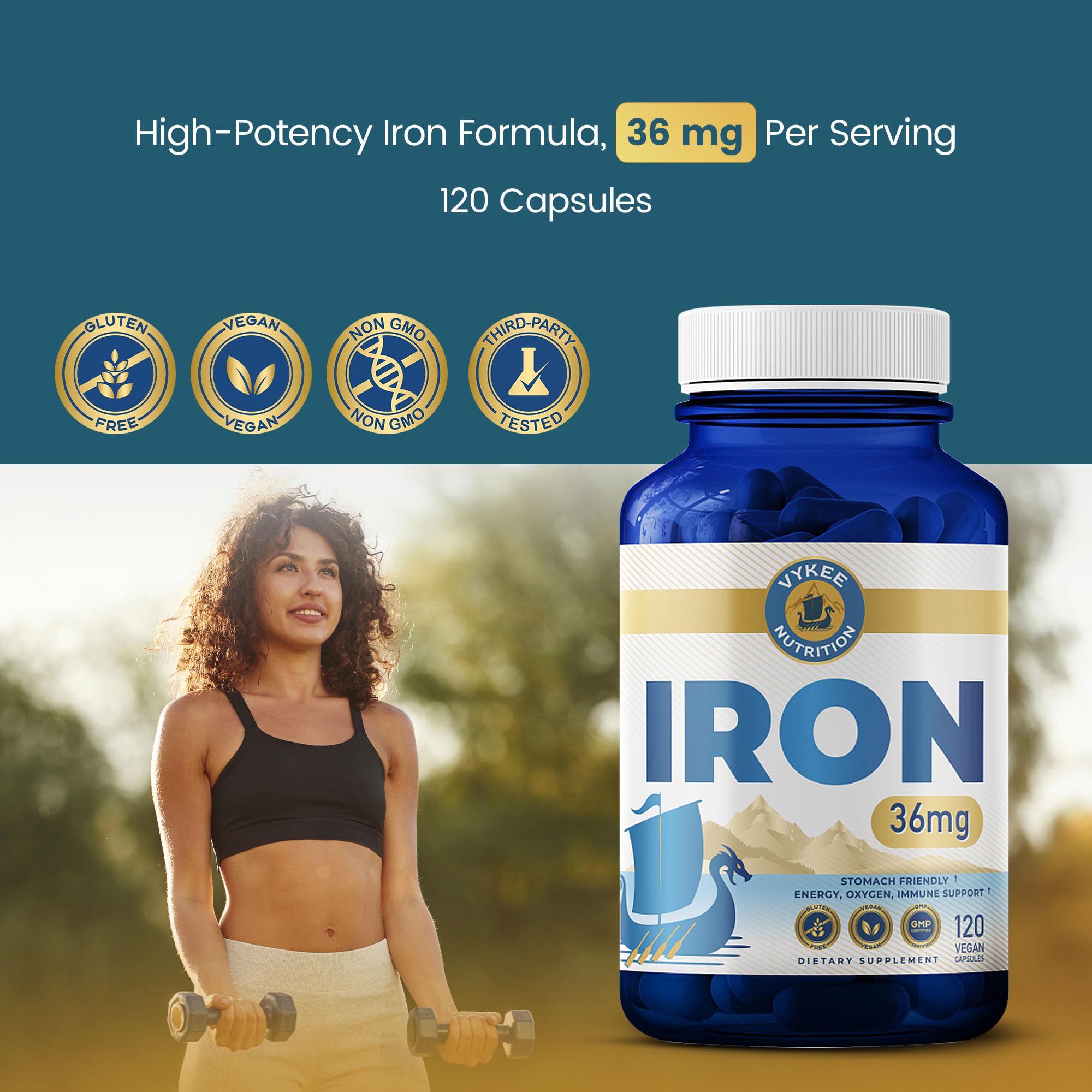 Vykee Nutrition Iron Bisglycinate for Men and Women, 36 mg — Amazon image 4