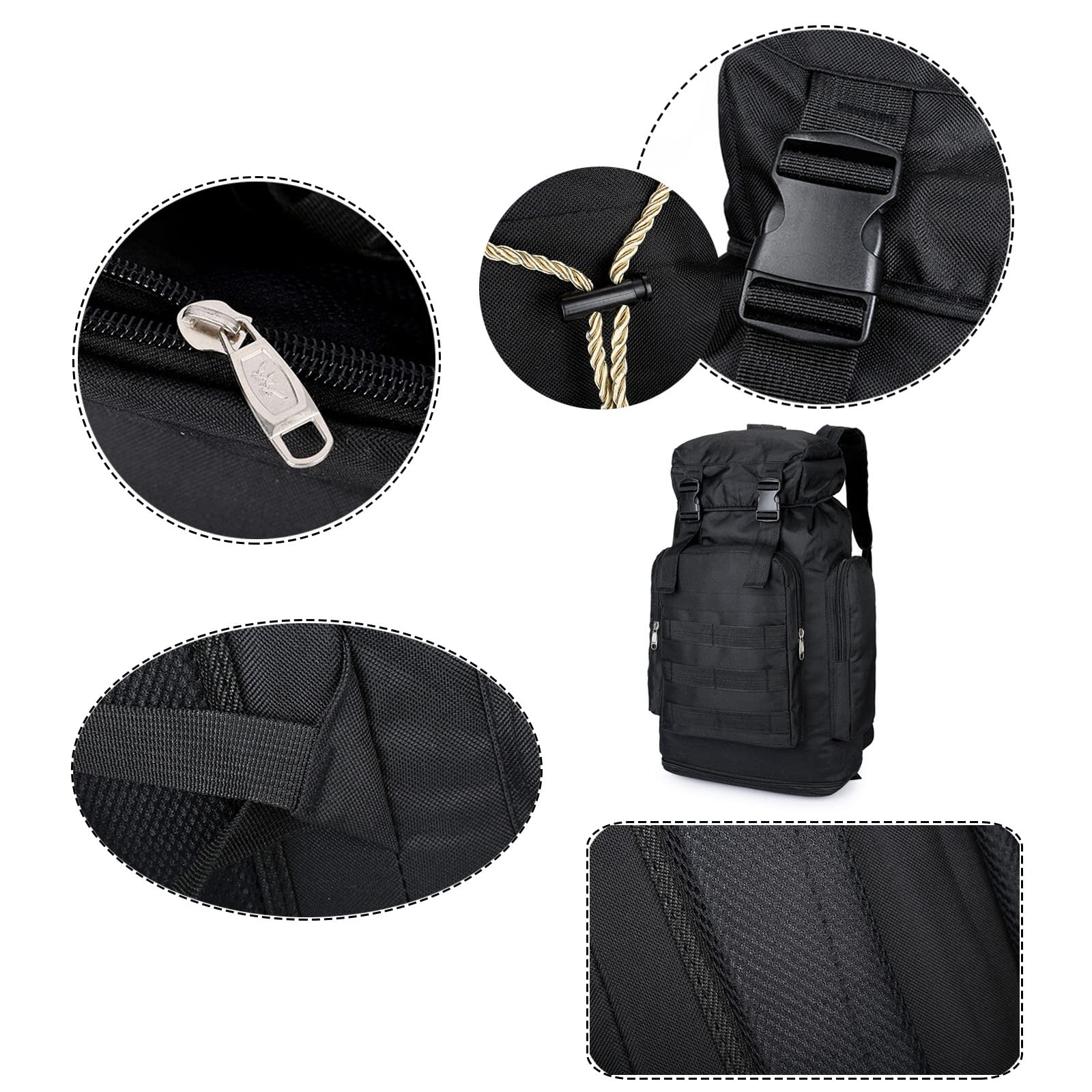 LZQpearl Zaino Tattico Militare da 70 Litri, Zaino da Viaggio Extra Large da Trekking/Campeggio, Zaino da Assalto dell'Esercito Zaino per Escursioni All'aperto, Campeggio, Trekking, Caccia