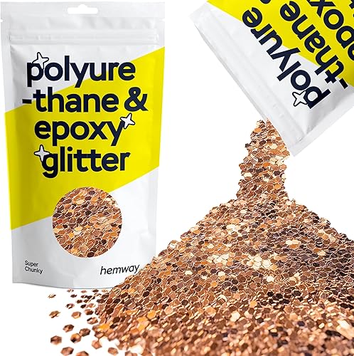 Hemway Purpurina de poliuretano y resina epoxi, 3.5 onzas, aditivo metálico de escamas de cristal para pisos, joyas, vasos, pigmento de vidrio,