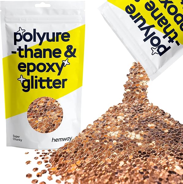 Hemway Resin Glitter Bronze Brown 100g Super Chunky | Polyurethane & Epoxy Glitter for Resin Crafts, Tumblers, Coasters, Floor & Table Art - 1