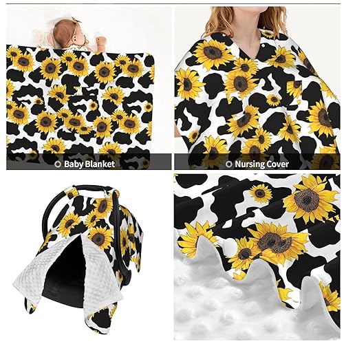 Vista 82 de KiuLoam Toldo de asiento de automóvil de animales del bosque, funda de lactancia para mamá lactancia, funda de asiento de automóvil para bebé/fundas