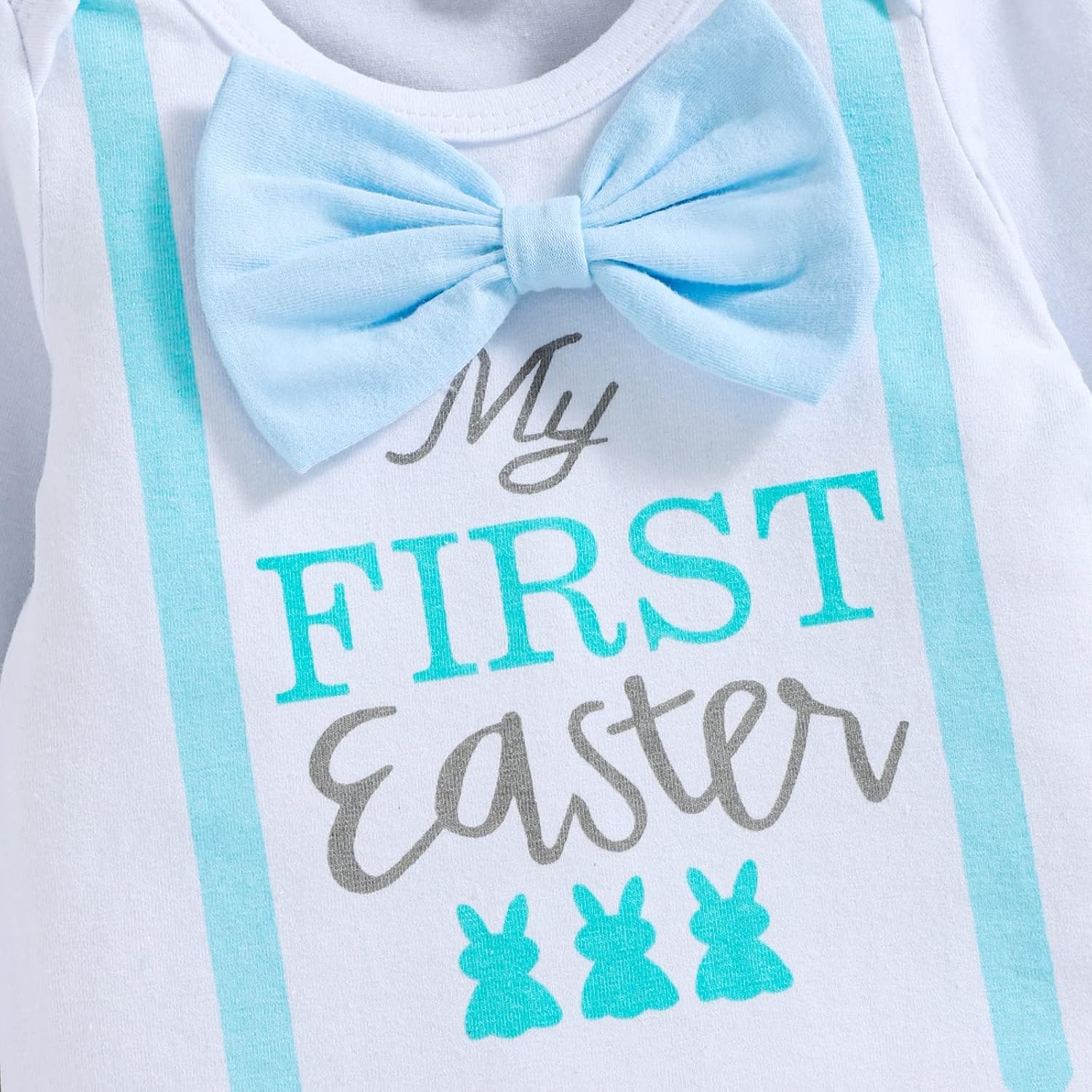 Baby Boy Easter Outfit My First Easter Gifts Newborn Clothes Long Sleeve Romper + Bunny Pants + Hat 3Pcs Set