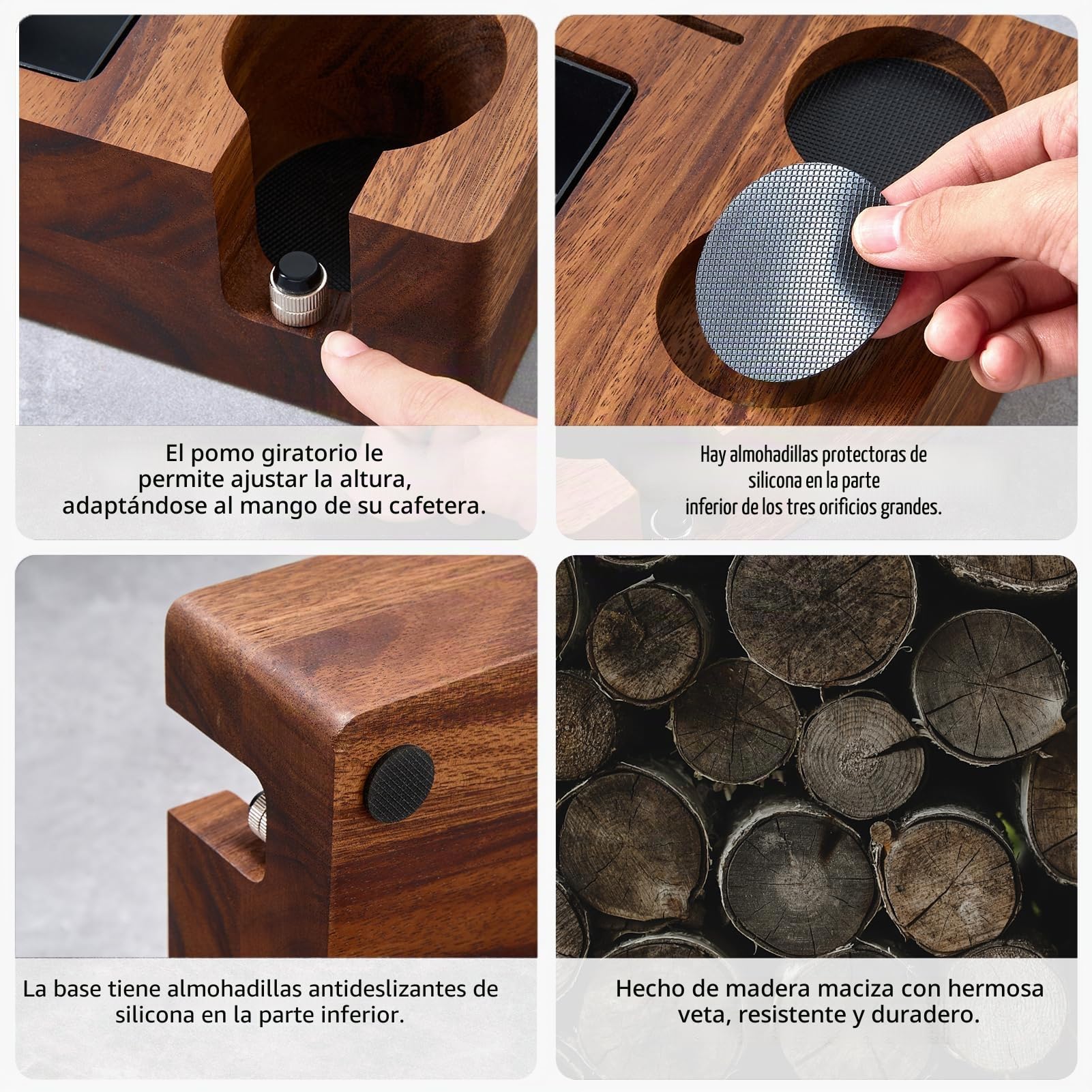 Espresso Knockbox Distribuidor Set 58 mm para Breville | Estación de trabajo Barista con tamper, distribuidor de café, soporte para portafiltros y almacenamiento