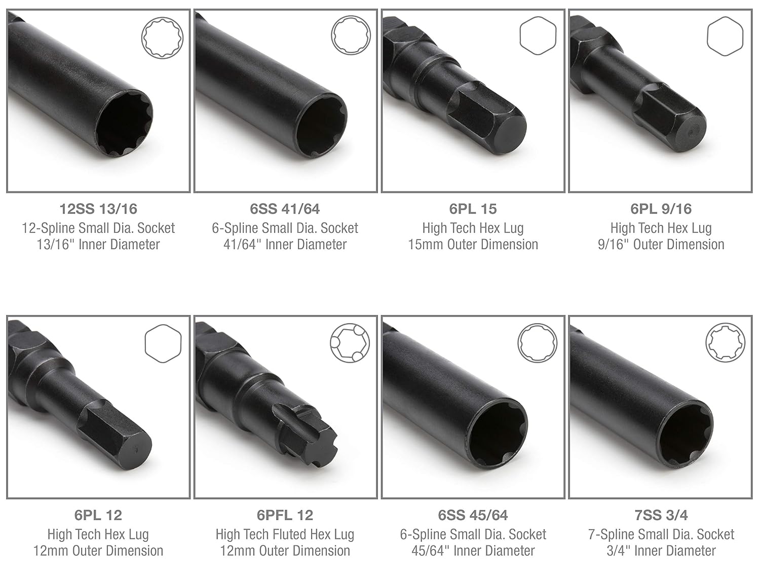 Steelman Pro - 78537 16-Piece Locking Lug Nut Master Key Set for Auto Mechanics Variety of Spline Star and Hex Style Keys Thin-Walled/Extra-Long Lug Keys to Prevent Damage to Wheels Double-Hex Heads