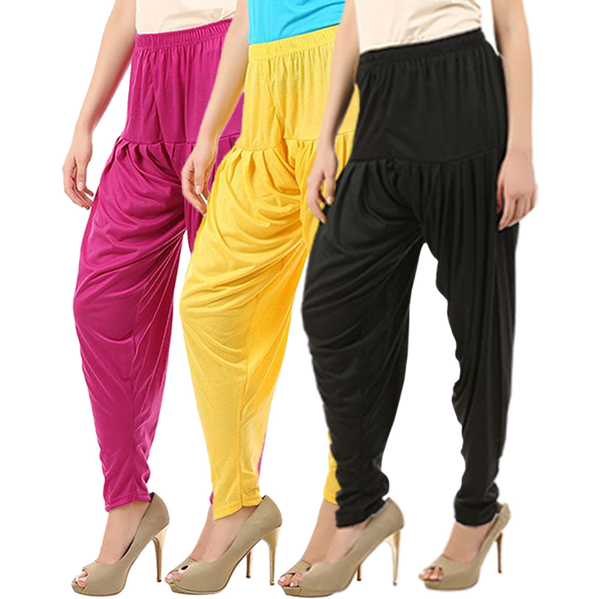 buy that trendz Combo Offer (Pack of 3) Cotton Viscose Dhoti Patiyala Salwar Harem Bottoms Pants for Womens (Maroon-picture-20