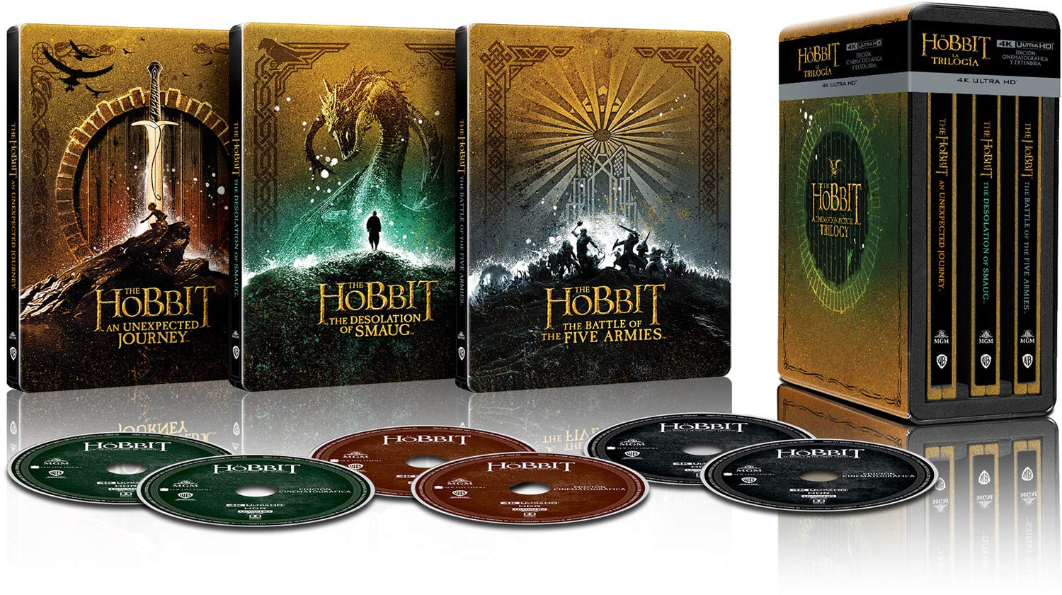 Trilogía El Hobbit versión extendida - Steelbook 4k UHD [Blu-ray]