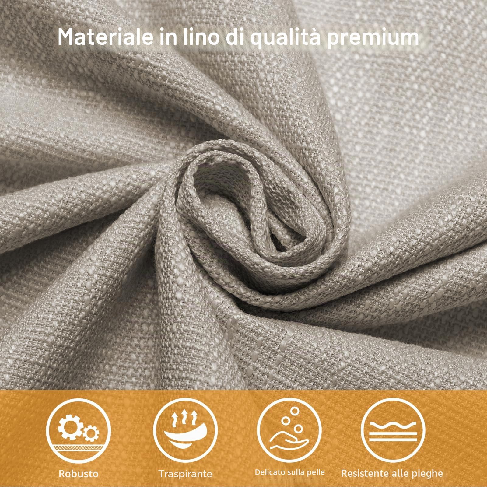 Cuscino per panca in lino 100x40x5 cm, Cuscini per sedute da interno traspiranti e rinforzati, Cuscino per panca ad alta densità con fondo antiscivolo per interni per mobili da veranda (cammello)