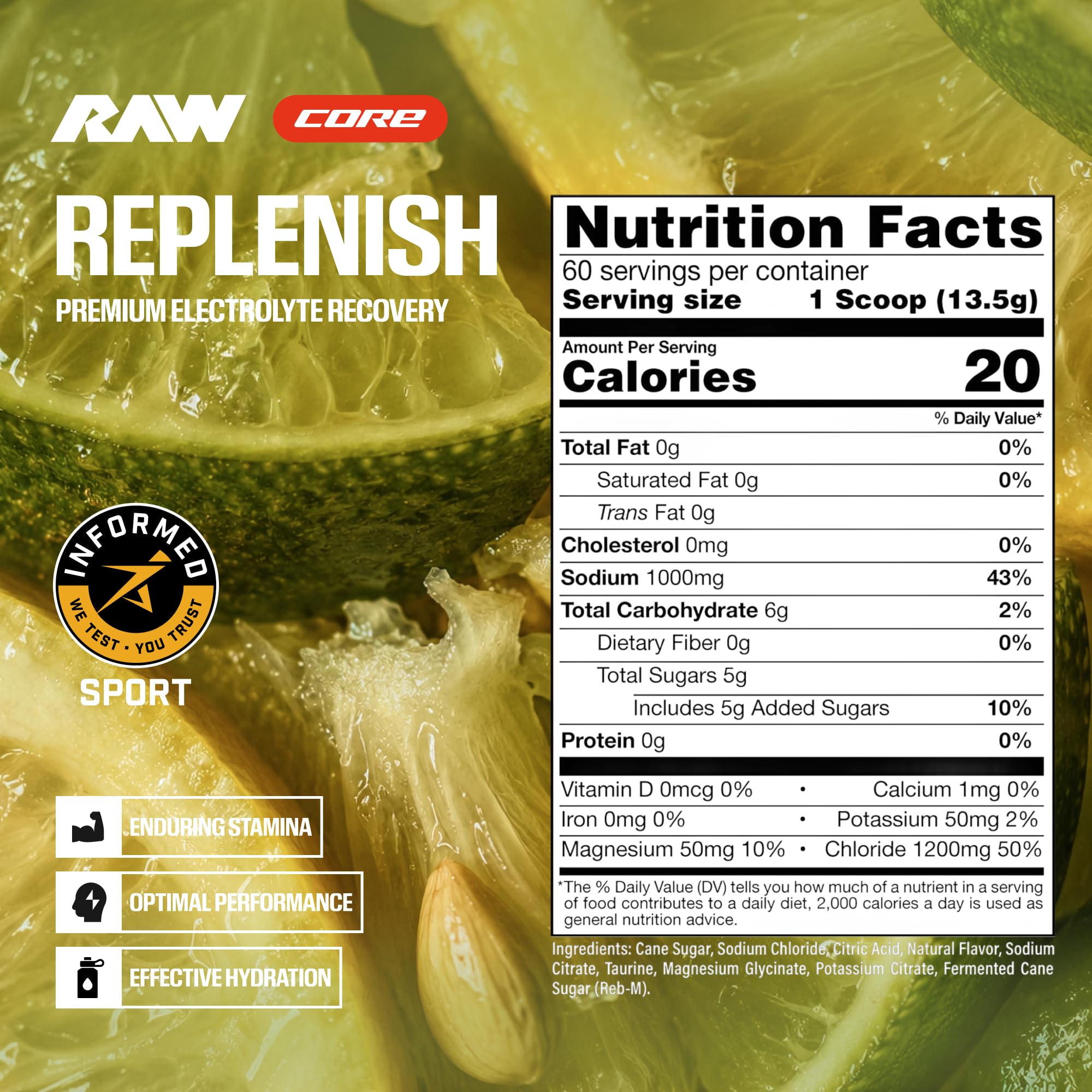 Amazon.com: RAW Replenish, Premium Electrolytes Powder Recovery