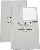 Vista 1 de CATIFLIN 2 paños de limpieza de joyas multicapa, paño grande de pulido de plata, paños de pulido de joyas 100% algodón para joyas de oro, plata