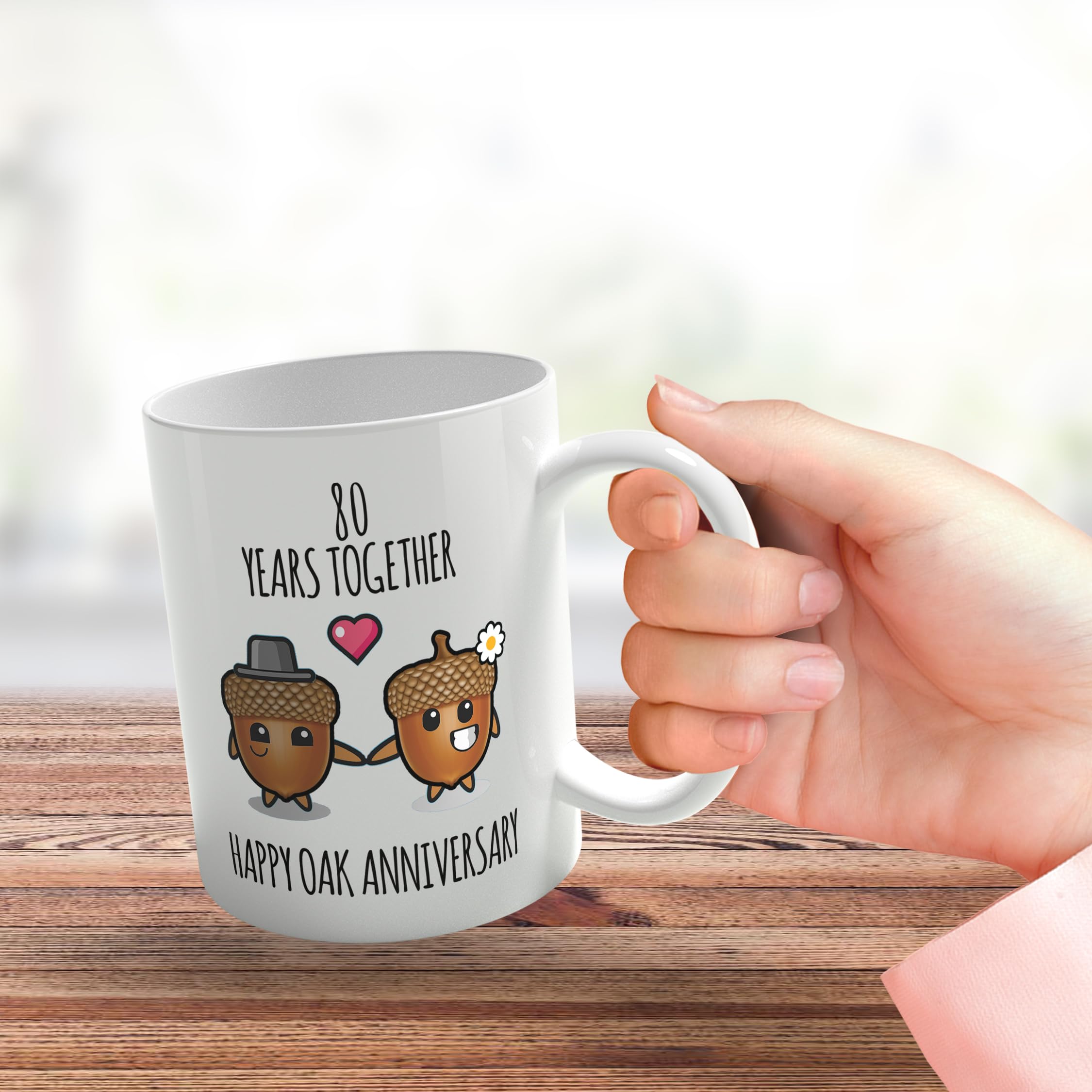 Stuff4 80th Anniversary Mug Gift for Men Women, 80 Years Together - Image 3