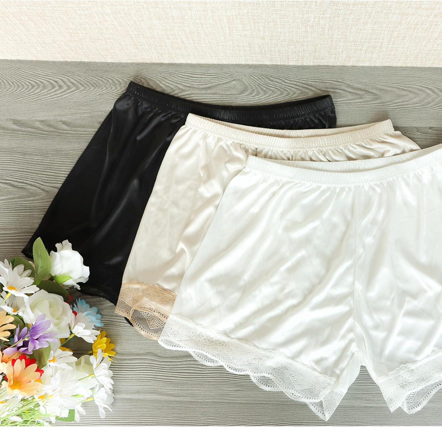 Slip Shorts for Women Under Dress Half Slip Pettipants Bloomers Culotte Shorts Split Skirt - Image 7