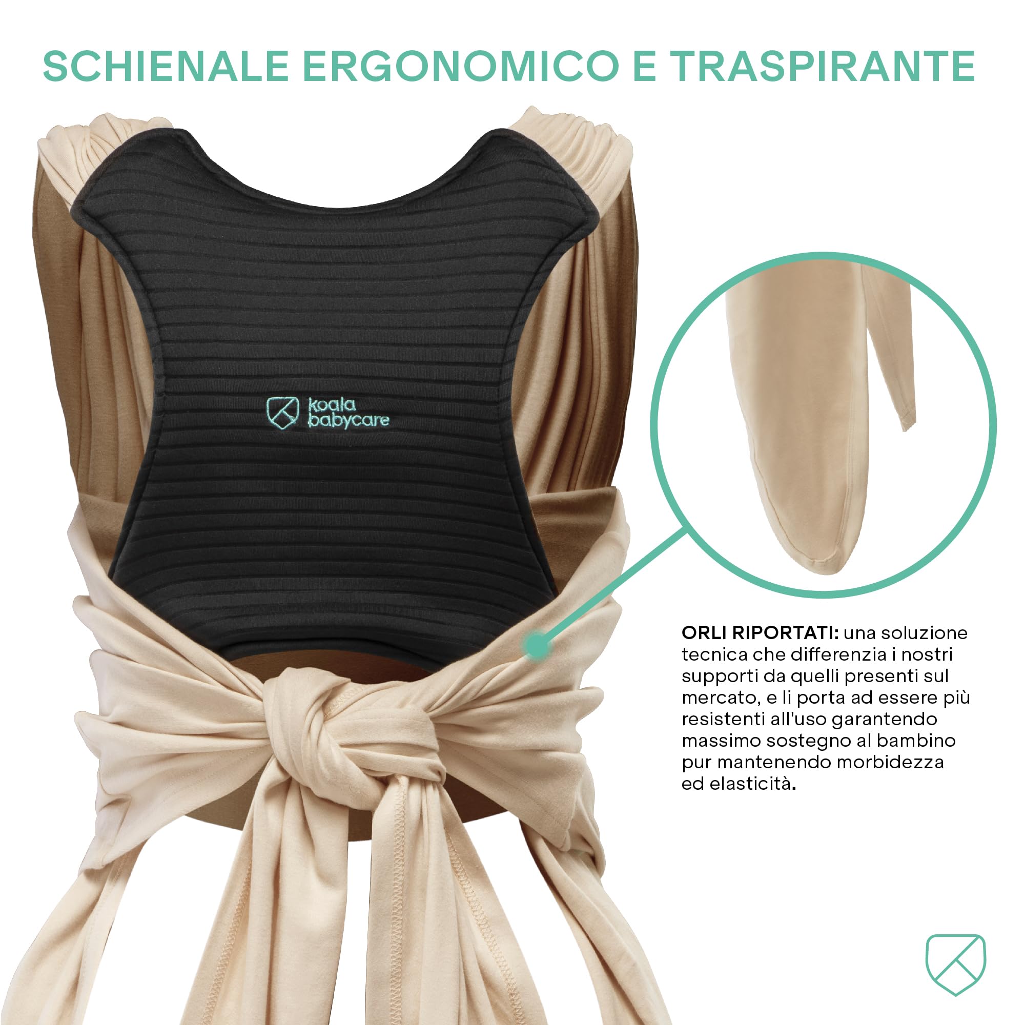 Koala Babycare Fascia neonato porta bebè - Cuddle Band 2.0 Ancora più Resistente – Fascia per neonati in cotone organico testata fino a 15 kg - Facilmente Regolabile e Unisex