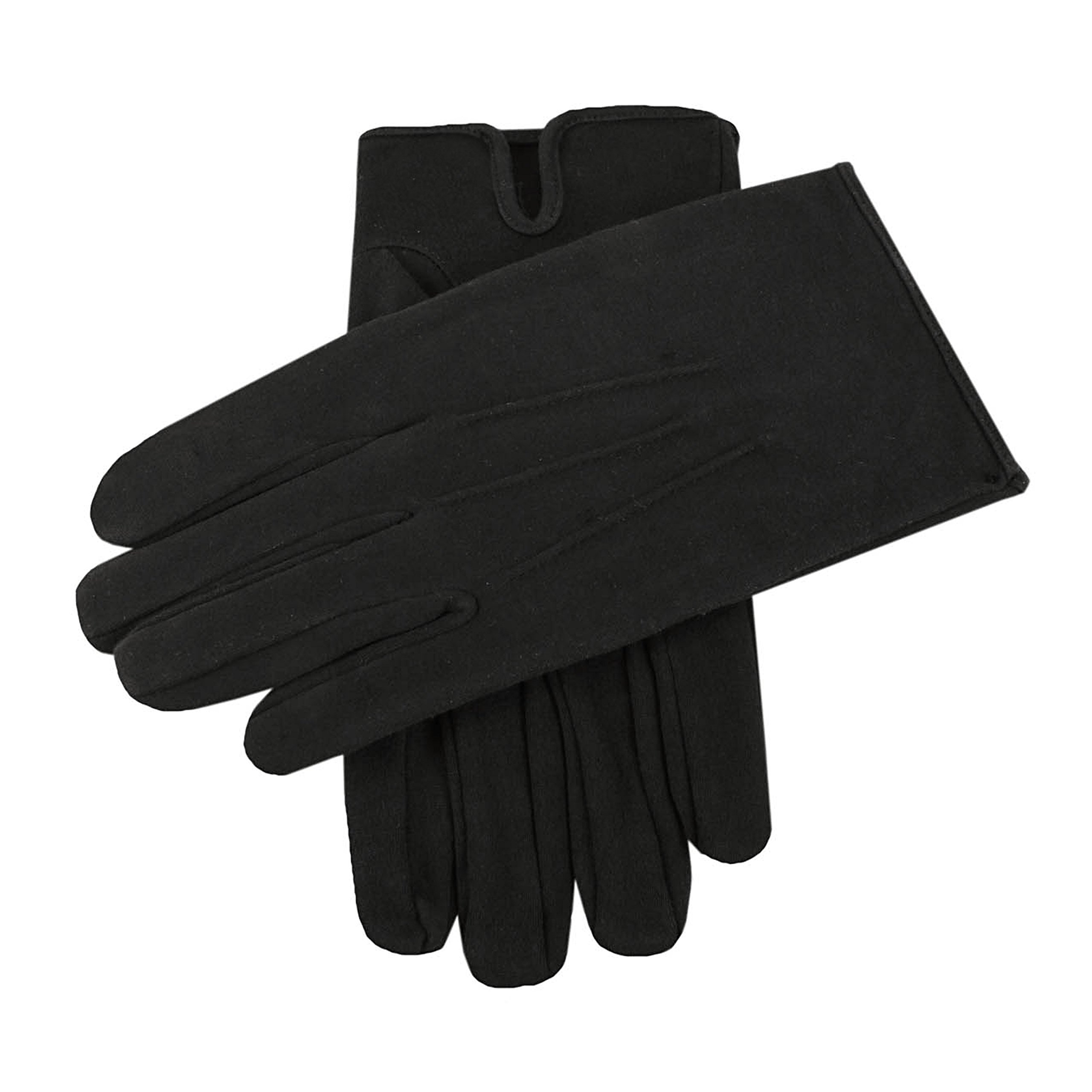 Dents Men's Black Savoy Cotton Gloves - Medium