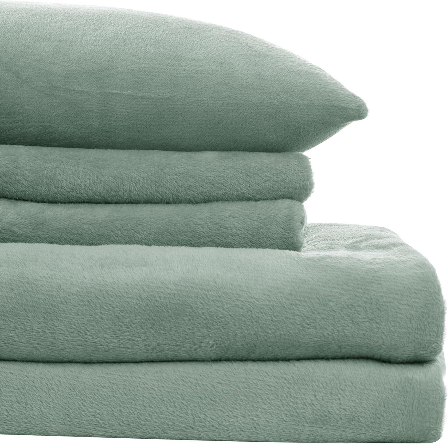 Softan Micro Fleece Bed Sheet Set, Queen 4Piece Polar