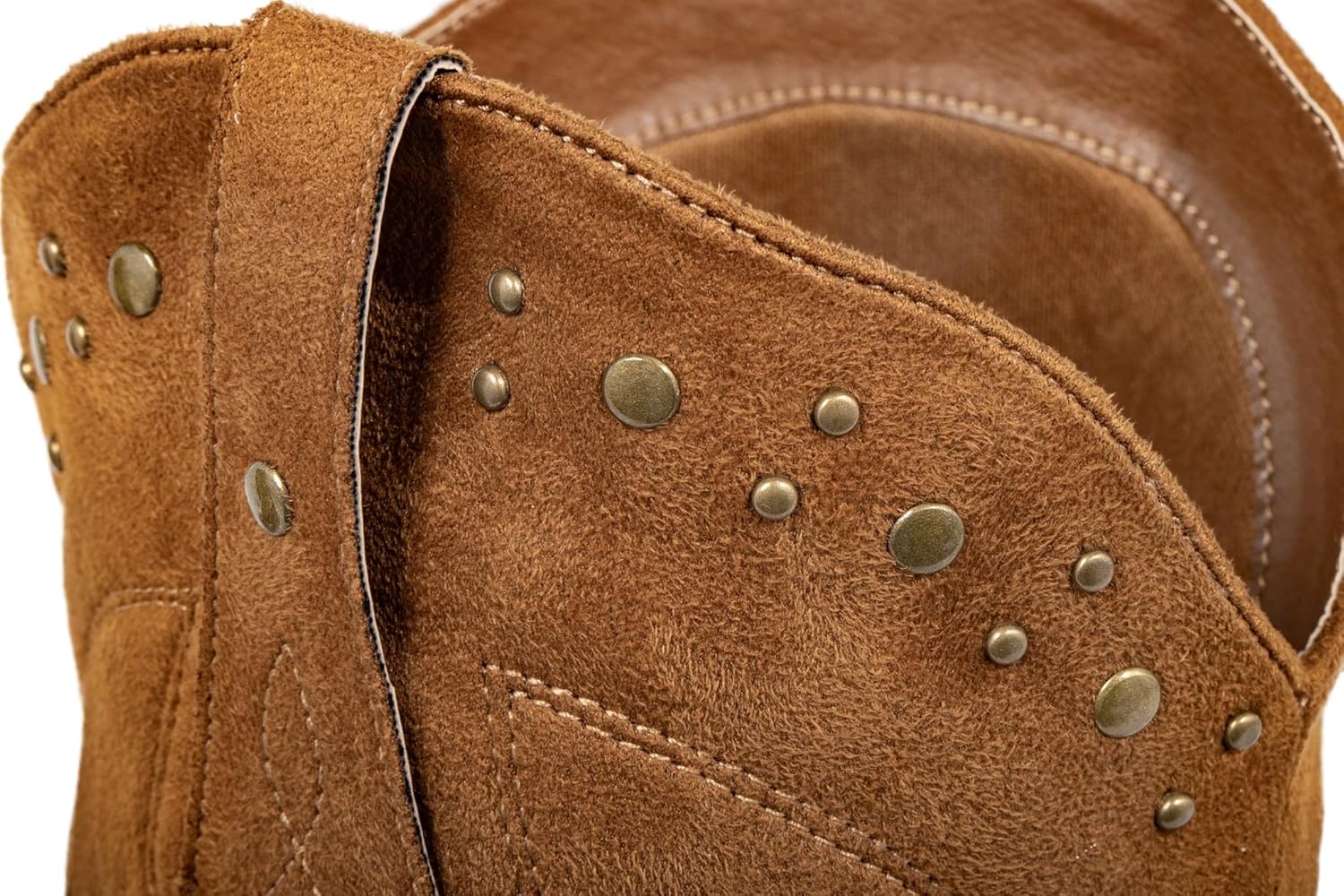 Fringe Cowboy Boots for Women Wide Calf - Tassel & Studded Accents, Faux Suede Leather, Country Hippie Cowgirl Boots - Image 5