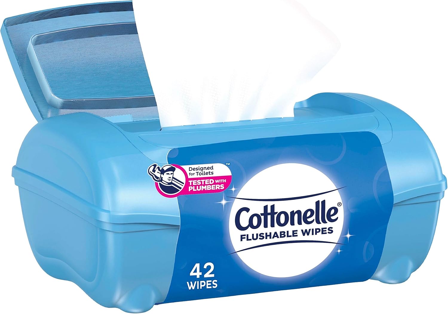 Cottonelle Flushable Wet Wipes 1 Tub Pack, 42 Total