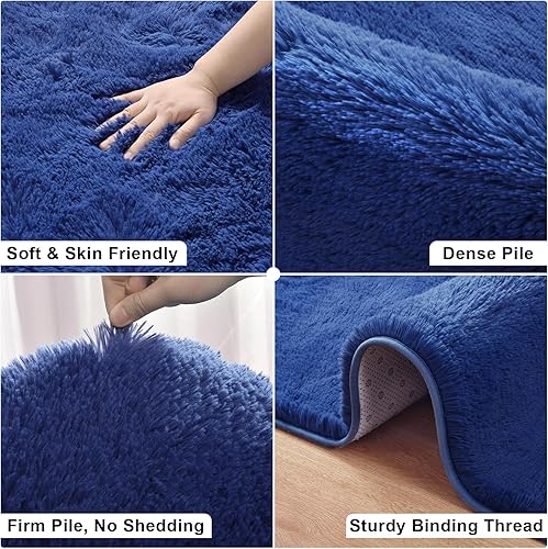 Miniatura 10 de Merelax - Tapete moderno grande afelpado para habitación, sala, habitación de niños y guardería, tapete decorativo suave, cómodo y antideslizante