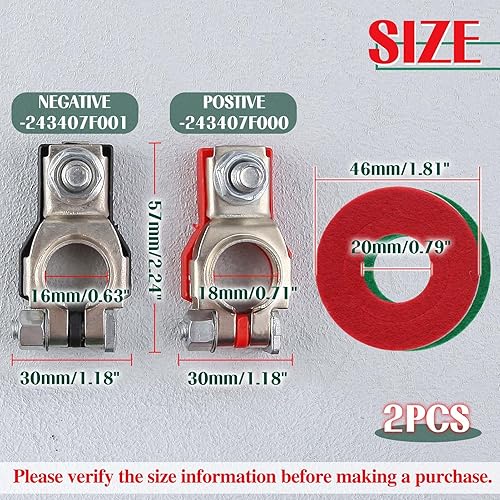 Miniatura 2 de Conectores de terminal de batería, juego de abrazaderas de terminal de cable de batería de poste superior con parte inferior de plástico, terminal