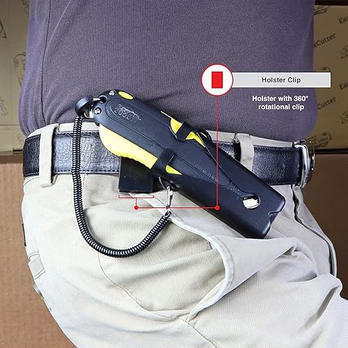 Miniatura 9 de EasyCut 2000 Cuchillo utilitario retráctil seguro para cortar cajas, amarillo, 09700