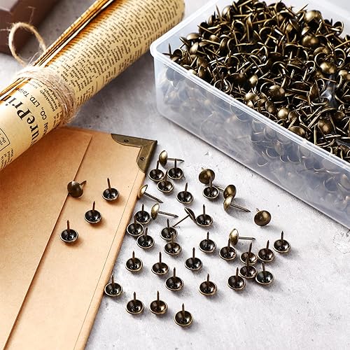 Miniatura 2 de Zhengmy 2000 tachuelas de tapicería para muebles decorativos, alfombras reflectantes de latón de hierro, pasadores de bronce antiguo, tachuelas de