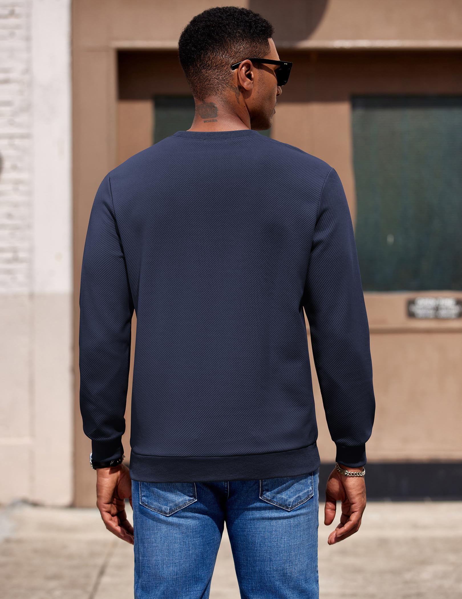 COOFANDY Hombres Sudadera con Cuello Redondo Jersey Casual Crewneck Sudadera Sin Capucha Camisa De Manga Larga Sudaderas BáSicas para Los Hombres