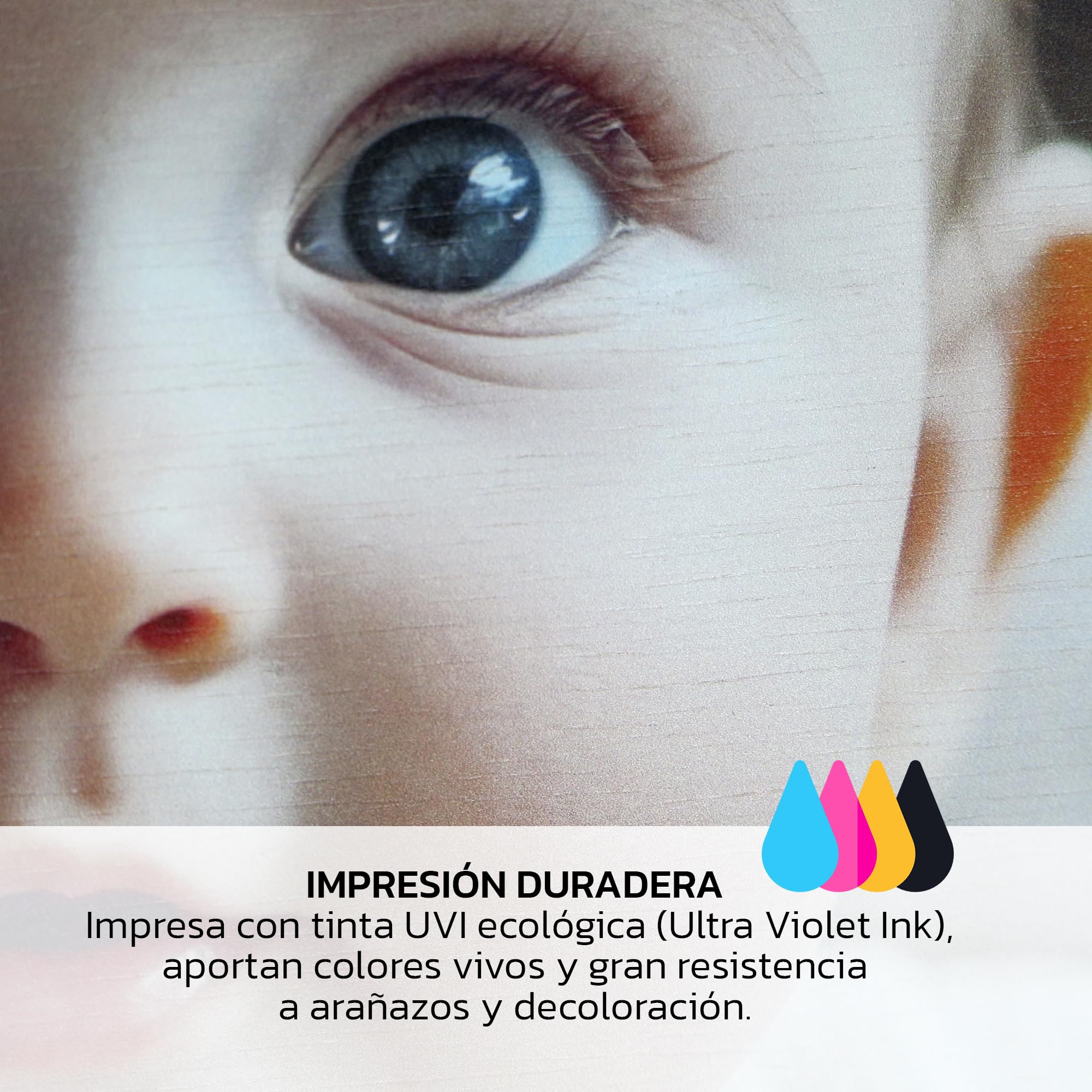 lafabricadelcuadro® Cuadro Personalizado con Foto en Madera – Foto Impresa en Madera Natural- 14 Tamaños Disponibles (50X50 cm)