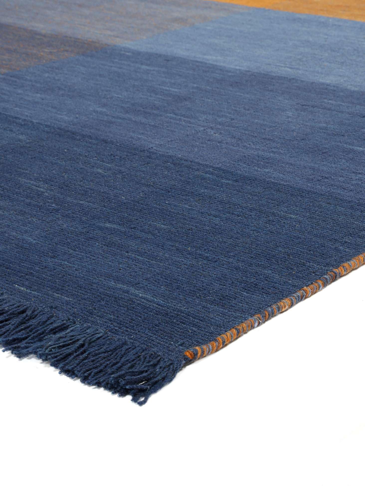 RugVista Aberdeen, Dywan, 200 x 300 cm, Prostokąt, Pokój dzienny, Sypialnia, Czyścić wyłącznie chemicznie, Certyfikat Care & Fair, Pomarańczowy/Niebieski