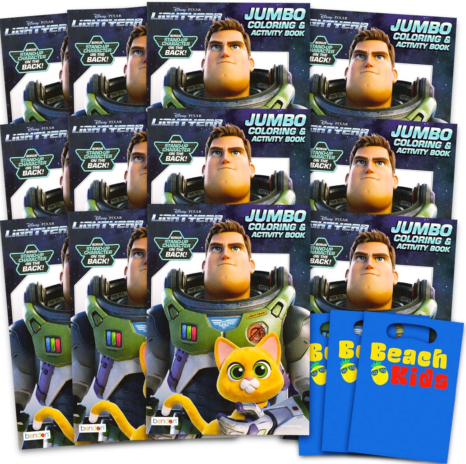 Disney Buzz Lightyear Party Favor Pack ~ Bundle Includes 12 Coloring Books Plus Loot Bags for Kids | Toy Story Party Supplies