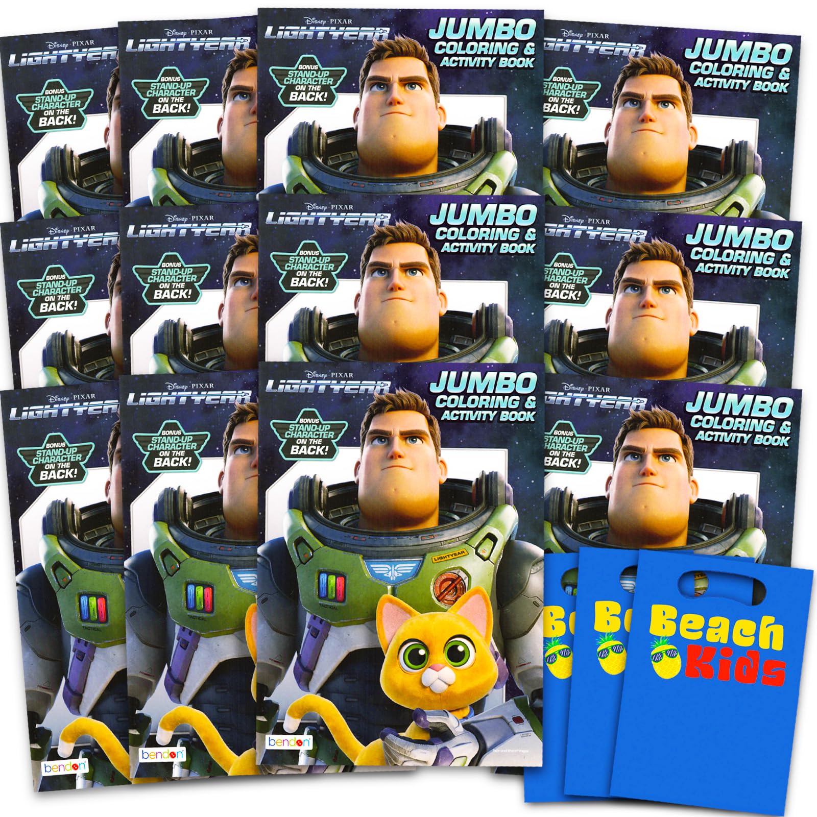 Disney Buzz Lightyear - Confezione di bomboniere per feste, include 12 libri da colorare e sacchetti per bambini, articoli per feste Toy Story