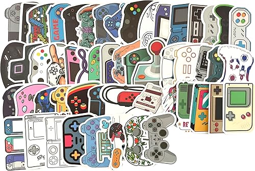 Calcomanías de vinilo retro para controladores de videojuegos que no se repiten, 50 unidades, controlador de videojuegos, calcomanías de vinilo