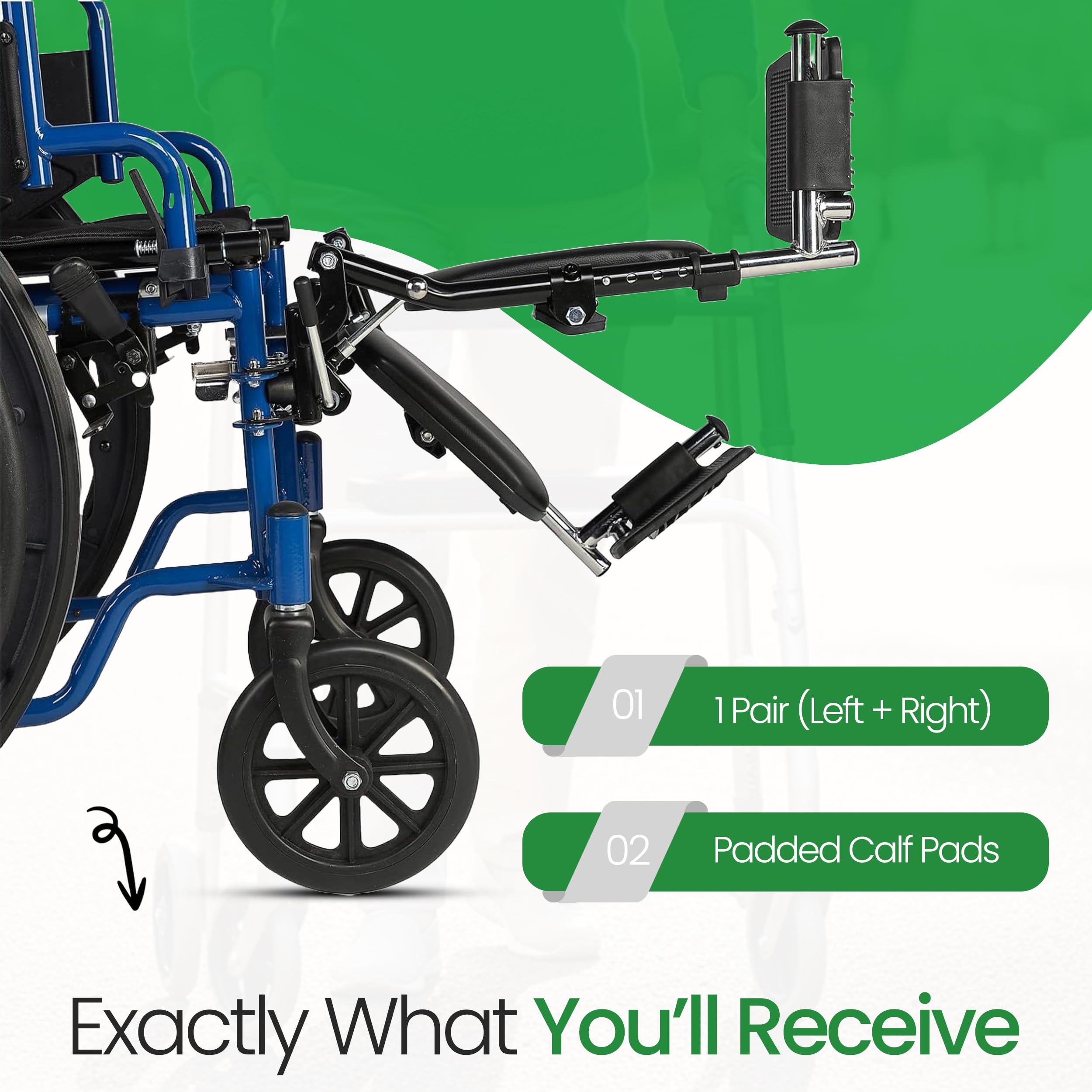 Wheelchair Elevating Legrests with Padded Calf Pads 1 Pair product thumbnail 3